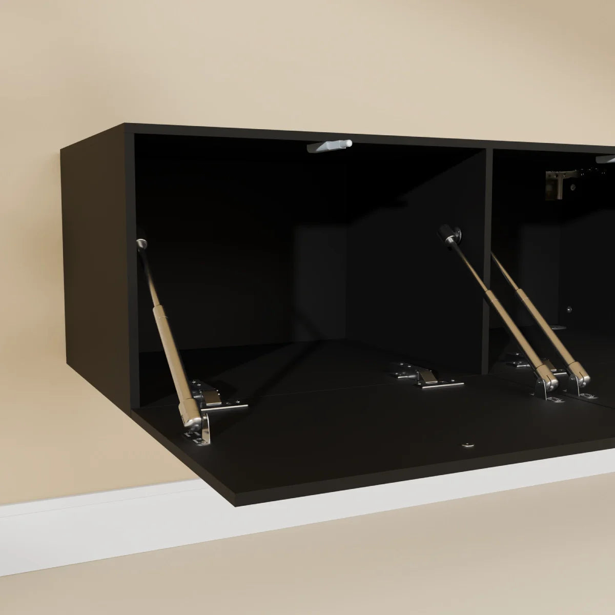 Mora TV Bord Møbel | Væghængt / Fritstående | 180 cm Sort