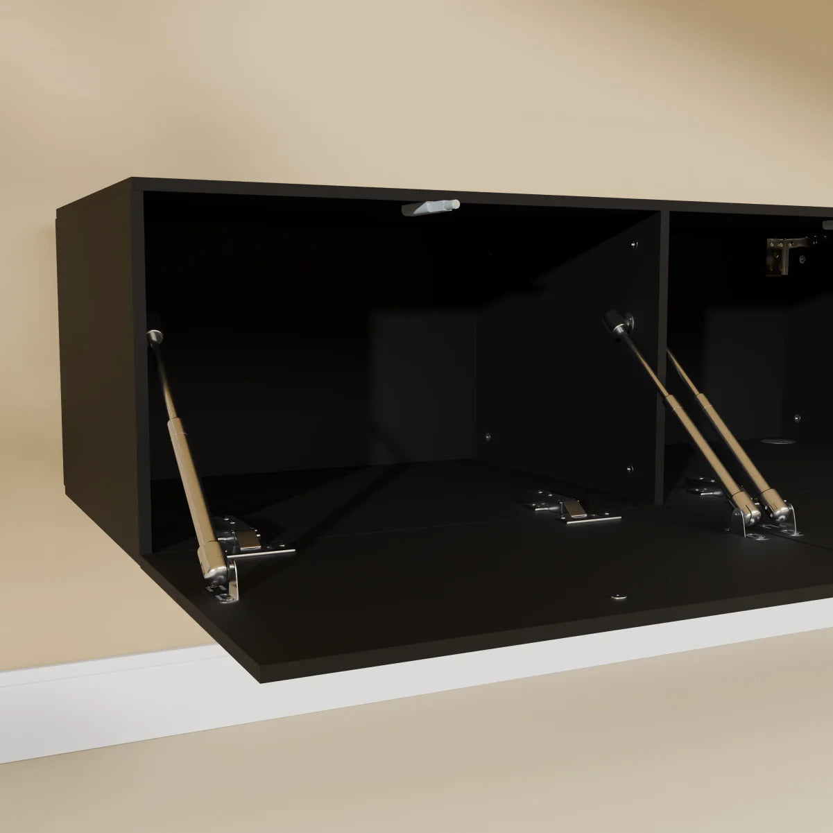 Mora TV Bord Møbel | Væghængt / Fritstående | 200 cm Sort