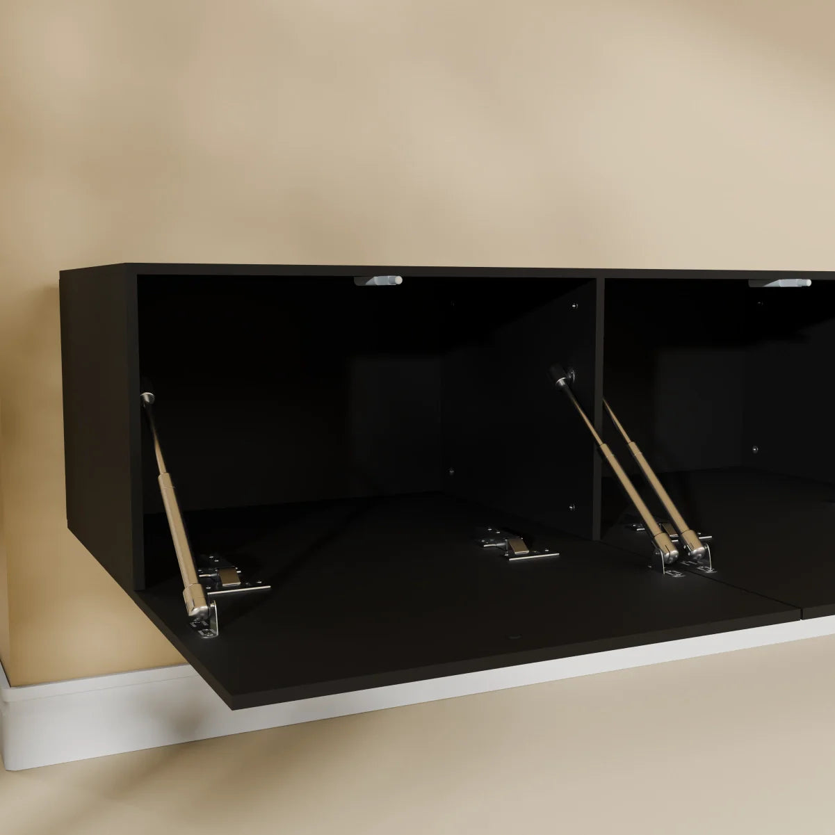 Mora TV Bord Møbel | Væghængt / Fritstående | 300 cm Sort