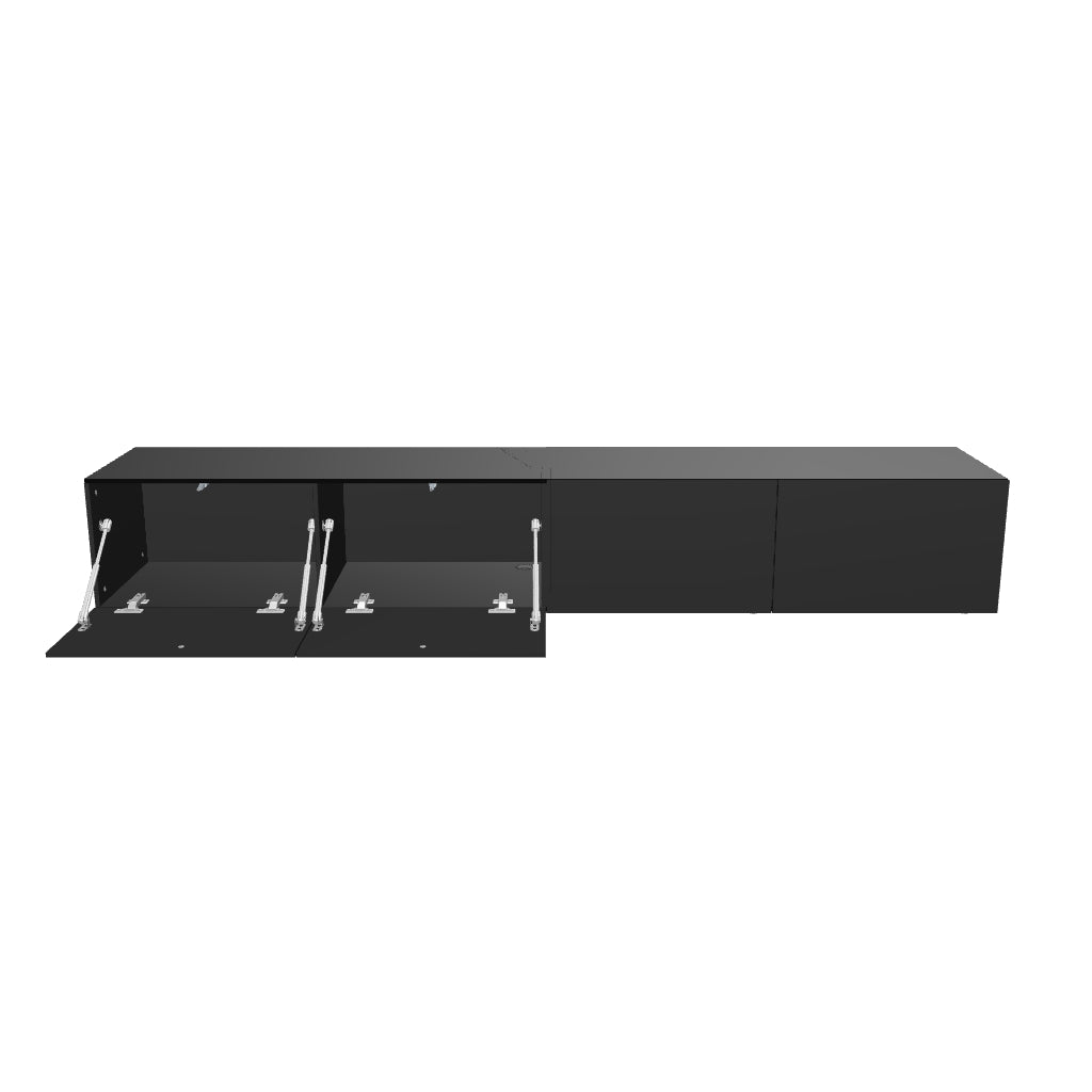 Mora TV Bord Møbel | Væghængt / Fritstående | 200 cm Sort