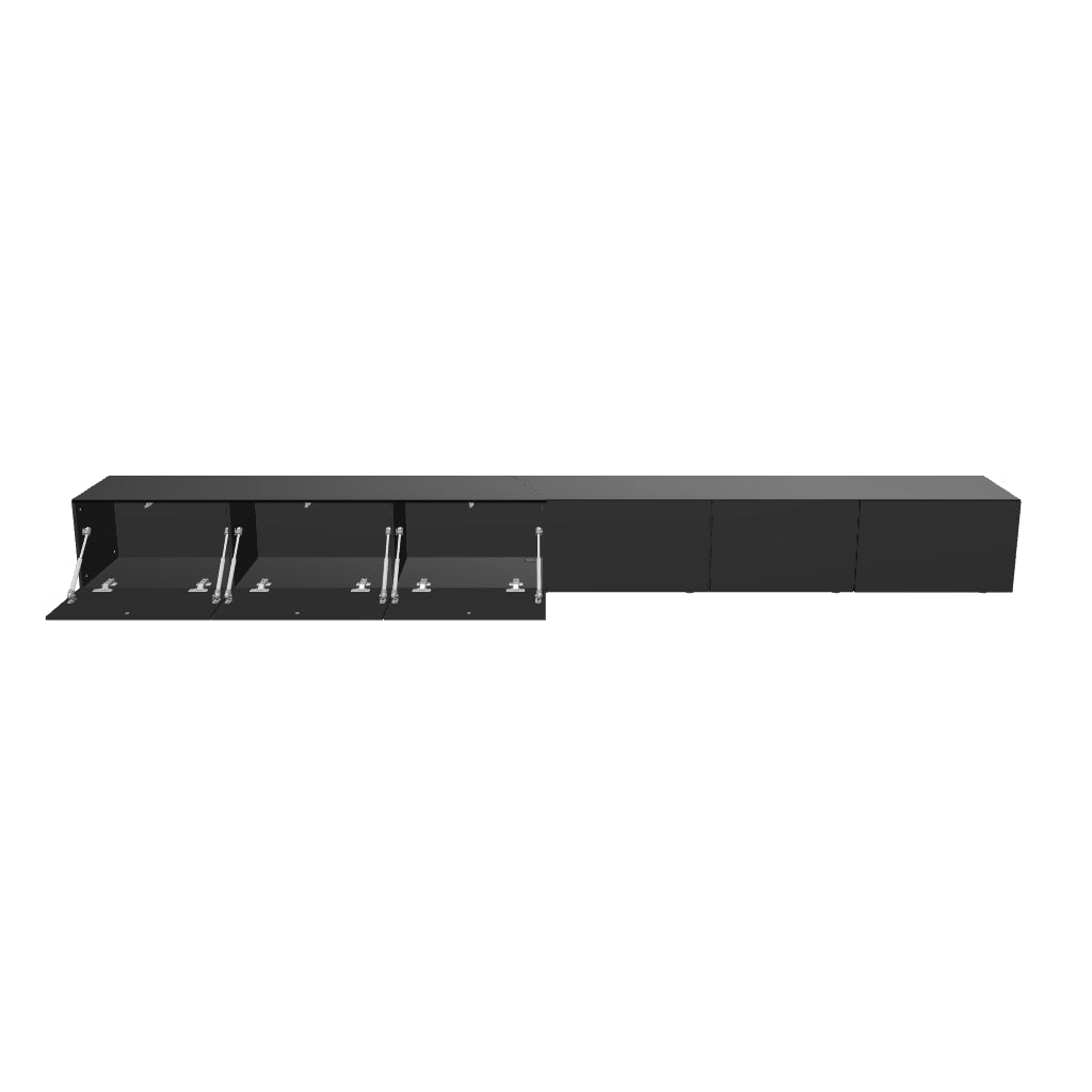 Mora TV Bord Møbel | Væghængt / Fritstående | 300 cm Sort