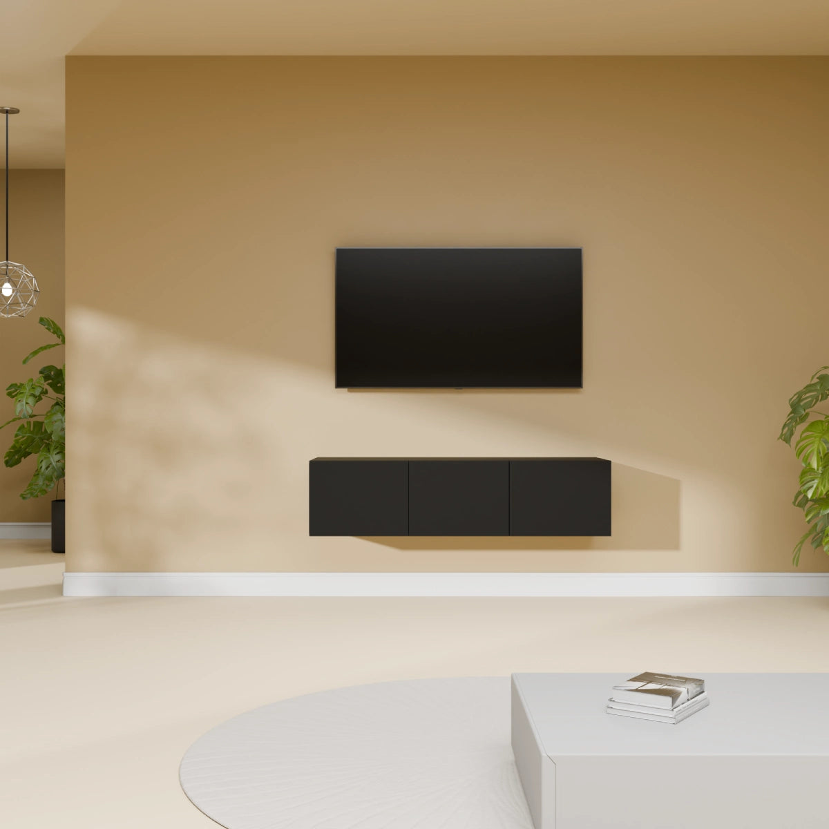 Mora TV Bord Møbel | Væghængt / Fritstående | 120 cm Sort