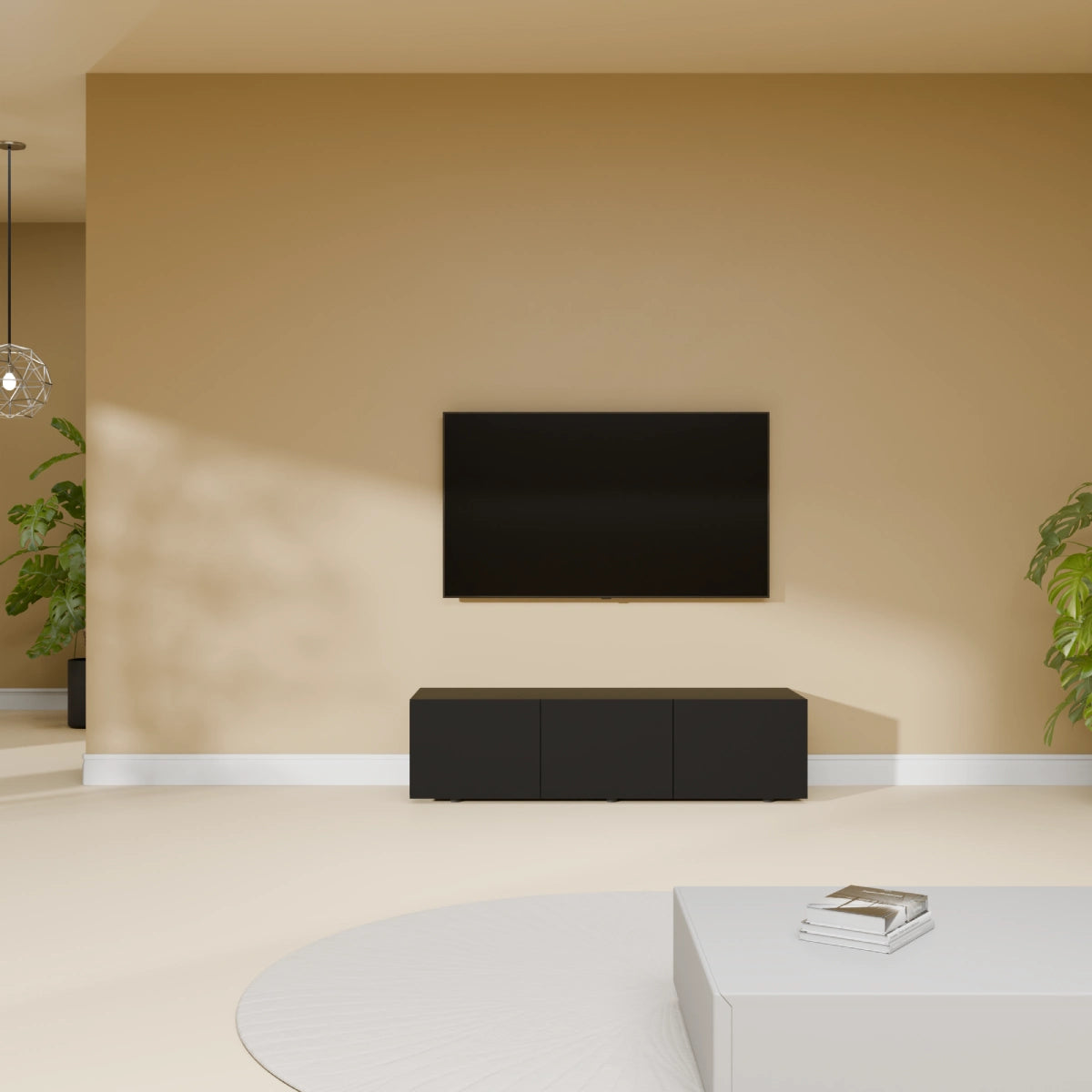 Mora TV Bord Møbel | Væghængt / Fritstående | 120 cm Sort