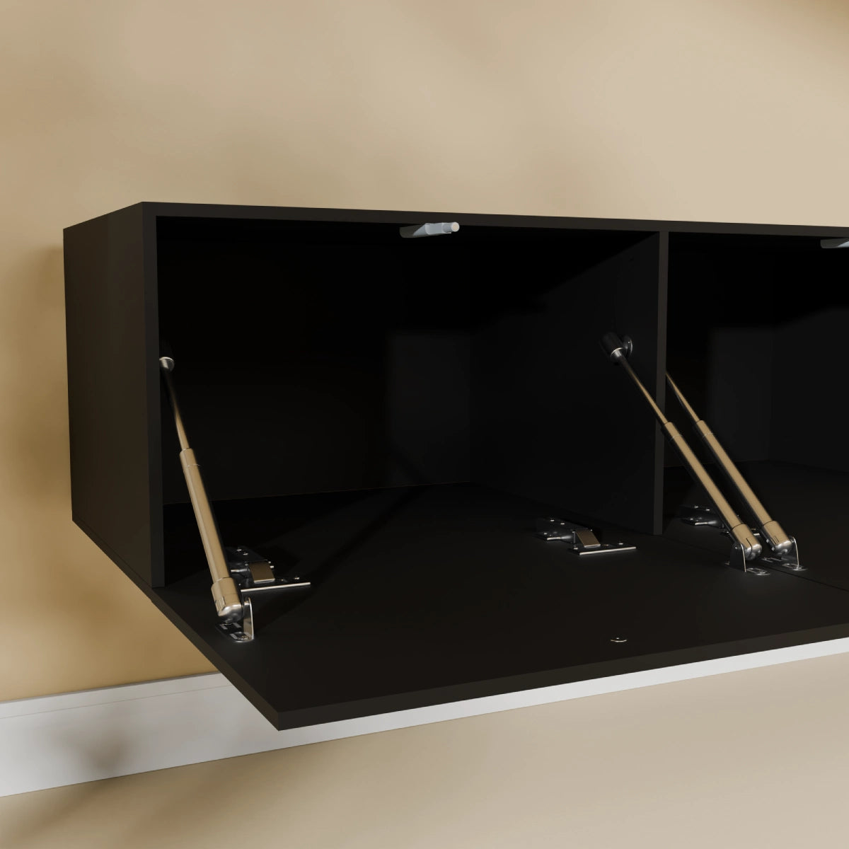 Mora TV Bord Møbel | Væghængt / Fritstående | 280 cm Sort