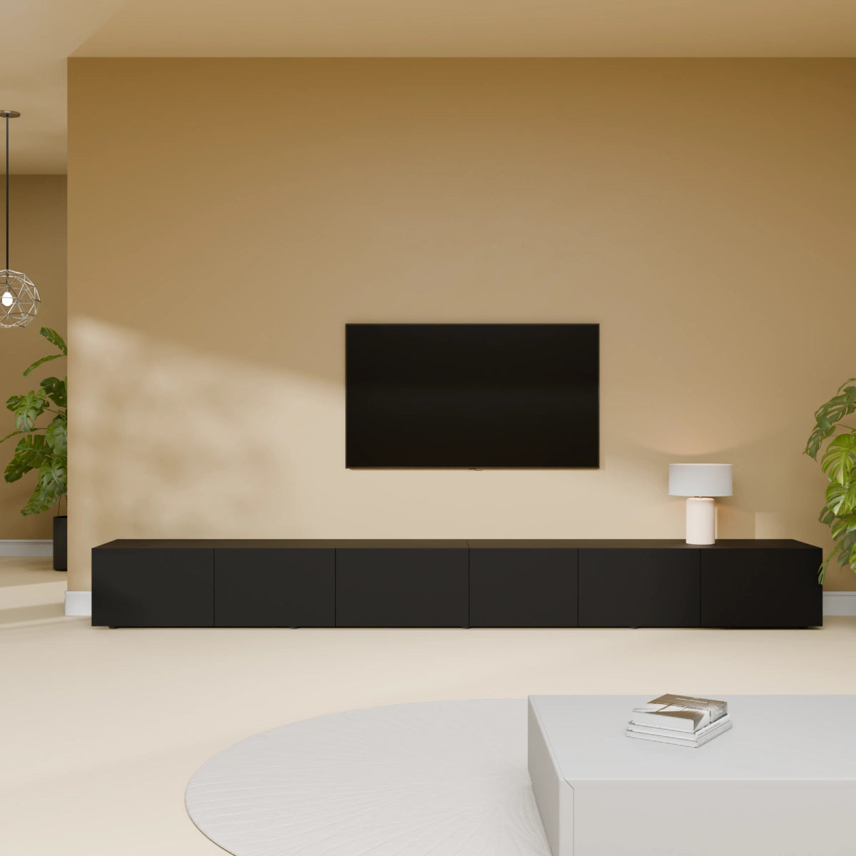 Mora TV Bord Møbel | Væghængt / Fritstående | 280 cm Sort